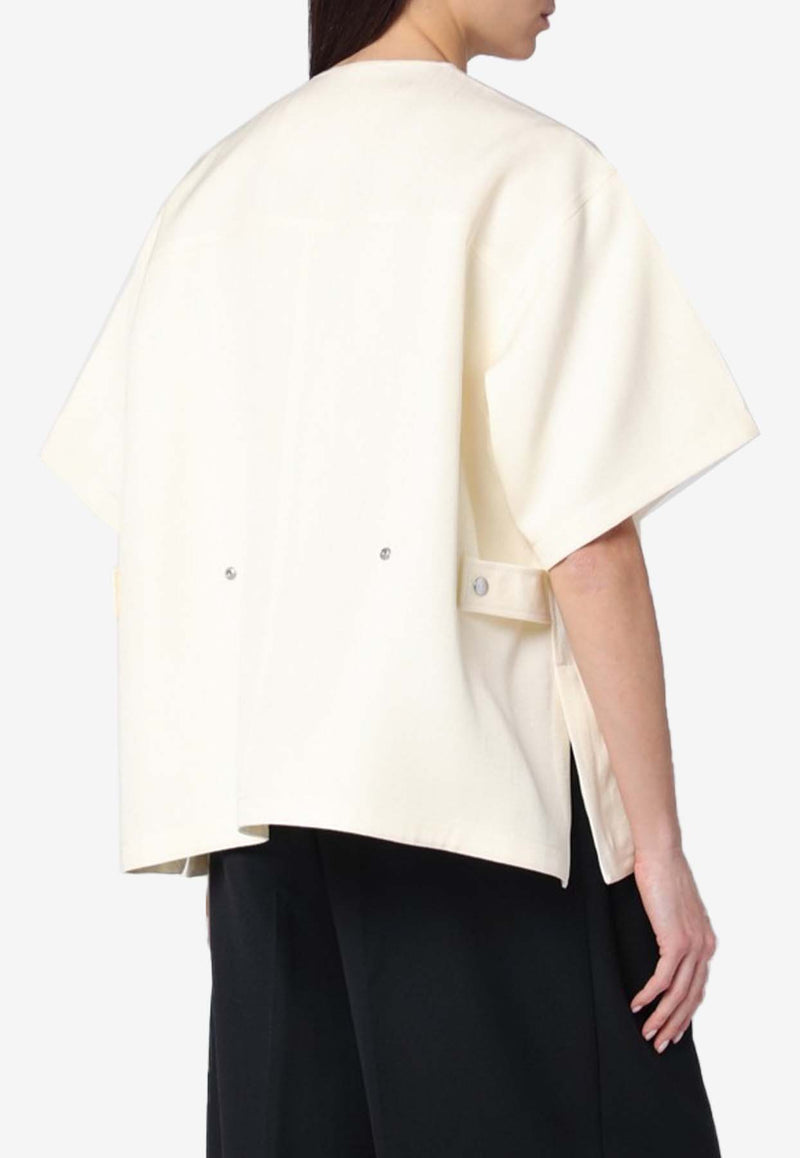 Jil Sander Silk-Blend Boxy Shirt Ivory J02BN0213J65005/Q_JILSA-105