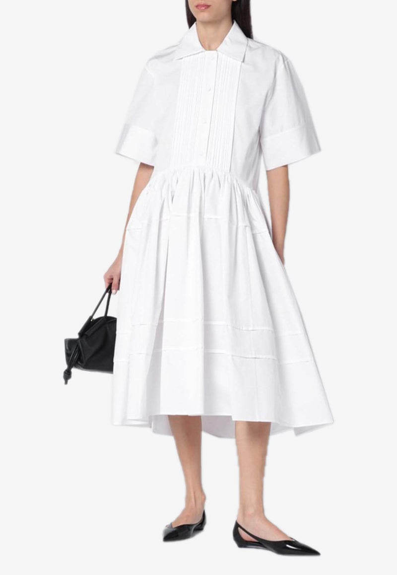 Jil Sander Plastron Midi Shirt Dress White J02CT0466J45002/Q_JILSA-100