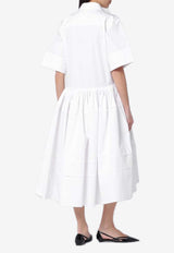 Jil Sander Plastron Midi Shirt Dress White J02CT0466J45002/Q_JILSA-100