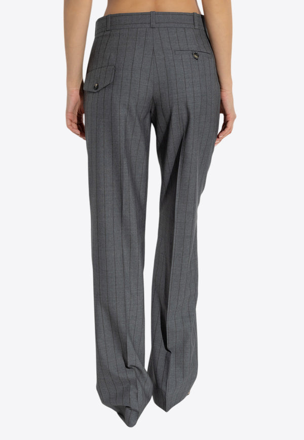 Moschino Striped Tailored Pants Gray J0315 0516 1508