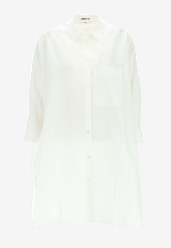 Jil Sander Sunday Long Poplin Shirt White J05DL0007_J45001_100