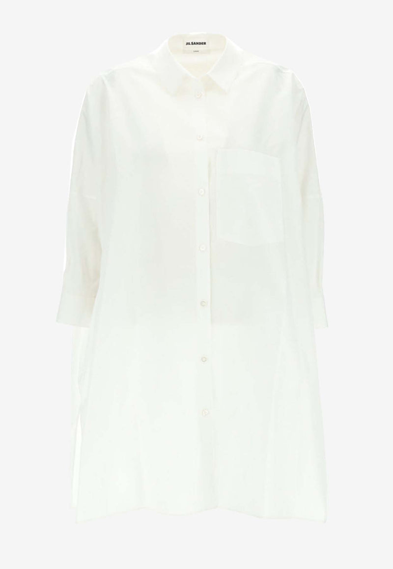 Jil Sander Sunday Long Poplin Shirt White J05DL0007_J45001_100