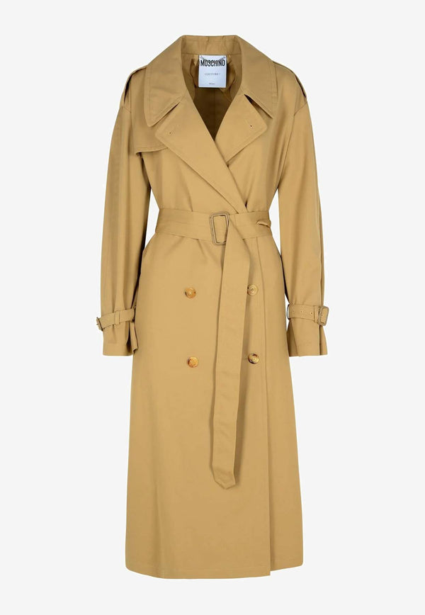 Moschino Double-Breasted Trench Coat J060854190081 0081 Beige