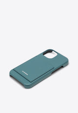 Jil Sander Logo Embossed iPhone 15 Leather Case Blue J07VL0030P6986/P_JILSA-431