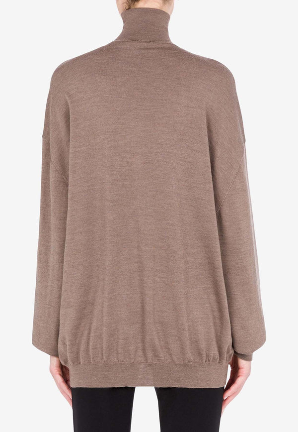 Moschino High-Neck Wool Sweater J090754010082 0082 Beige