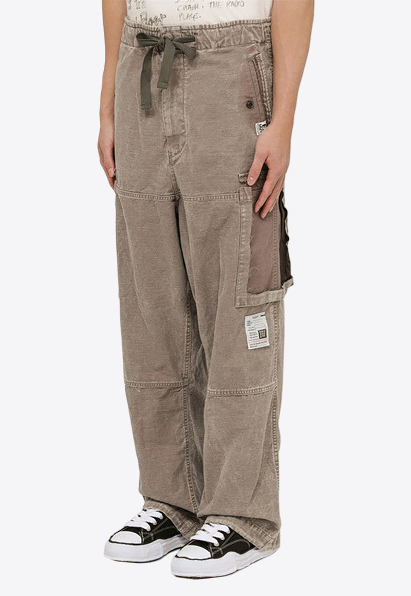 Maison MIHARA YASUHIRO Washed-Effect Drawstring Cargo Pants Gray J12PT052CO/O_MIHAR-GR