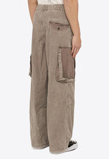 Maison MIHARA YASUHIRO Washed-Effect Drawstring Cargo Pants Gray J12PT052CO/O_MIHAR-GR