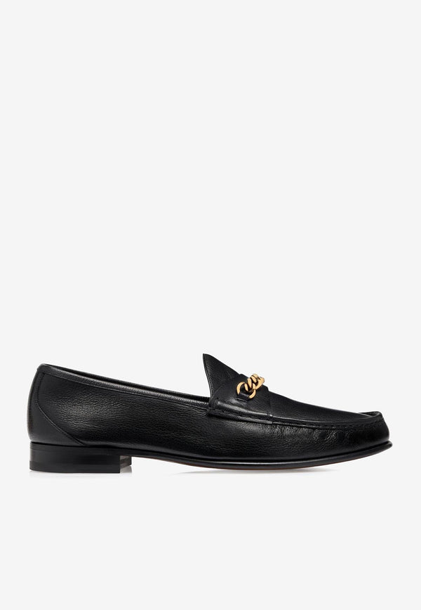 Tom Ford York Chain Leather Loafers J1432-LGO033X 1N001 Black