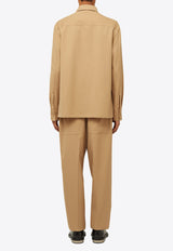 Jil Sander Tapered-Leg Gabardine Wool Pants Clay J21KA0012BROWN