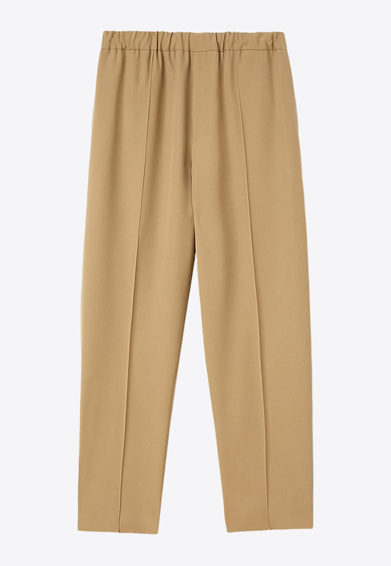 Jil Sander Tapered-Leg Gabardine Wool Pants Clay J21KA0012BROWN