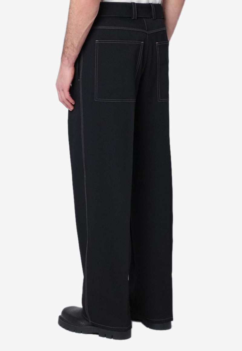 Jil Sander Straight-Leg Belted Pants Black J22KA0255J70001/Q_JILSA-001