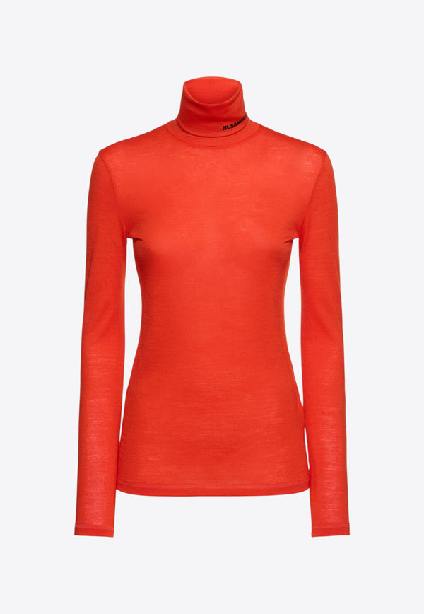 Jil Sander Long-Sleeved Turtleneck T-shirt Red J40GC0020RED