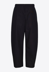 Jil Sander Curved-Leg Cropped Pants Navy J40KA0247NAVY