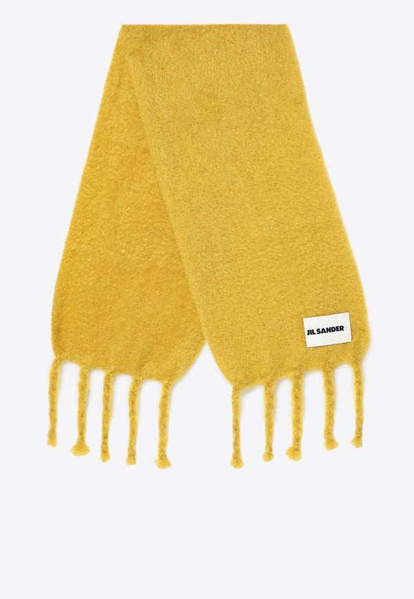 Jil Sander Logo Patch Fringed Mohair Scarf Yellow J40TE0118J40041/P_JILSA-815