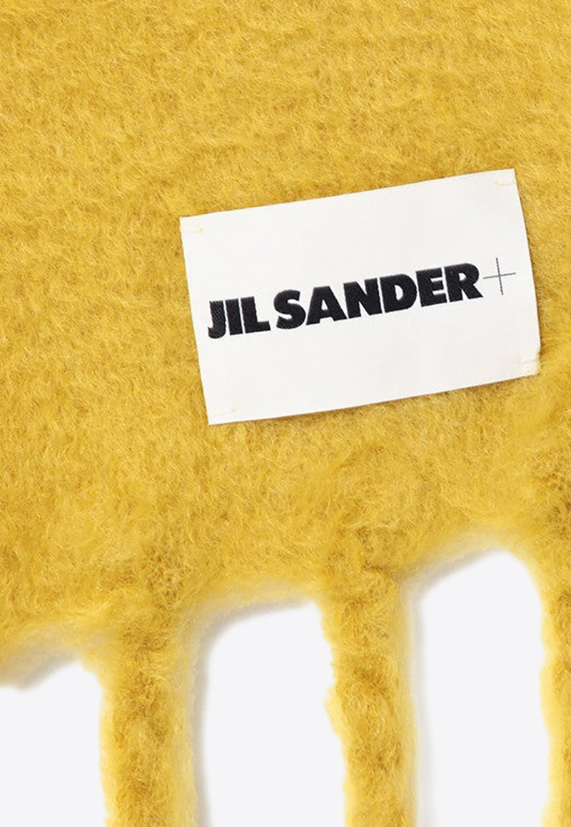 Jil Sander Logo Patch Fringed Mohair Scarf Yellow J40TE0118J40041/P_JILSA-815