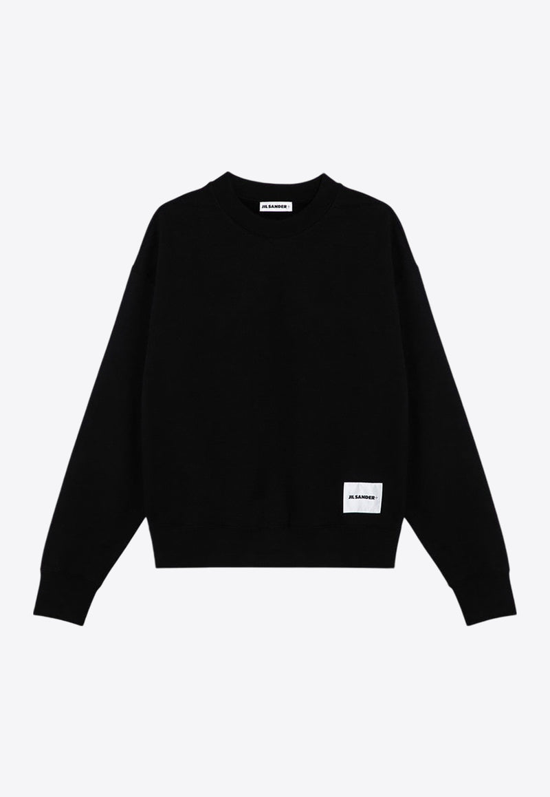 Jil Sander Logo Patch Crewneck Sweatshirt Black J47GU0104J20039/P_JILSA-001