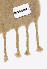 Jil Sander Logo Patch Fringed Mohair Scarf Beige J47TE0113J40041/P_JILSA-289