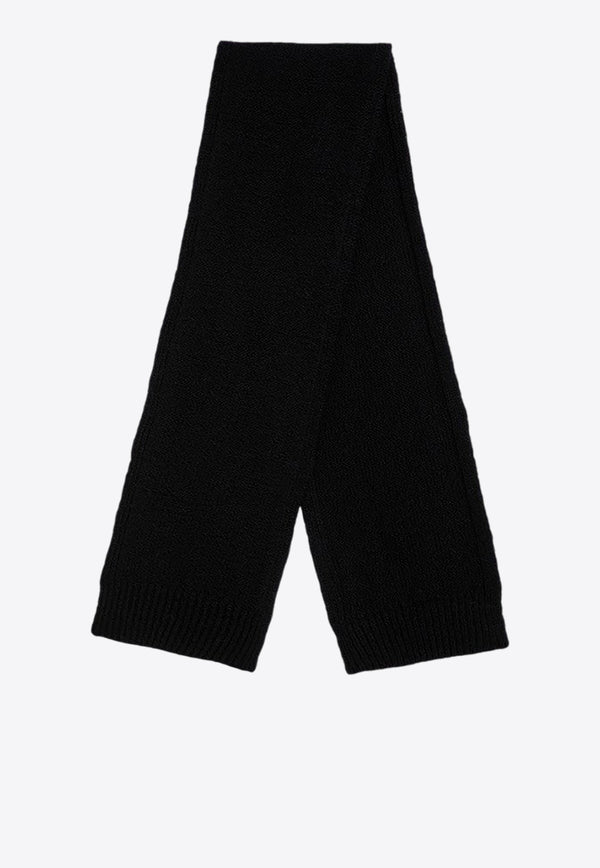 Jil Sander Logo Patch Fringe Wool Scarf Black J47ZZ0122J14732/P_JILSA-001