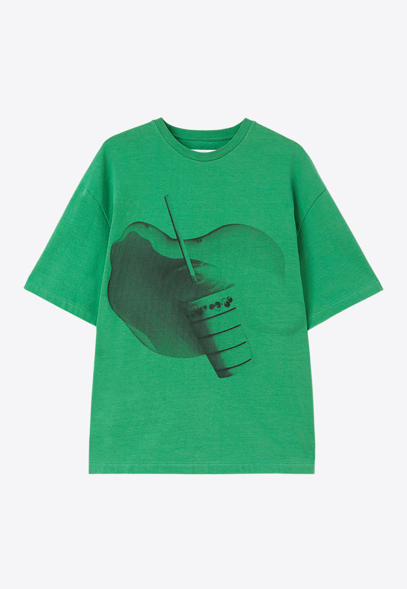 Jil Sander Printed Short-Sleeved T-shirt J61GC0003GREEN