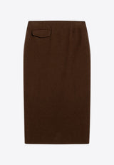 Margaux Lonnberg Jagger Wool-Blend Midi Skirt Brown JAGGERWO/P_LON-TO