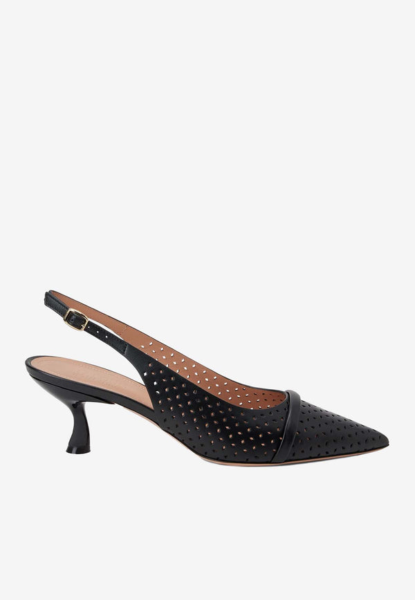 Malone Souliers Jama 45 Perforated Leather Pumps JAMA 45-8 BLACK/BLACK