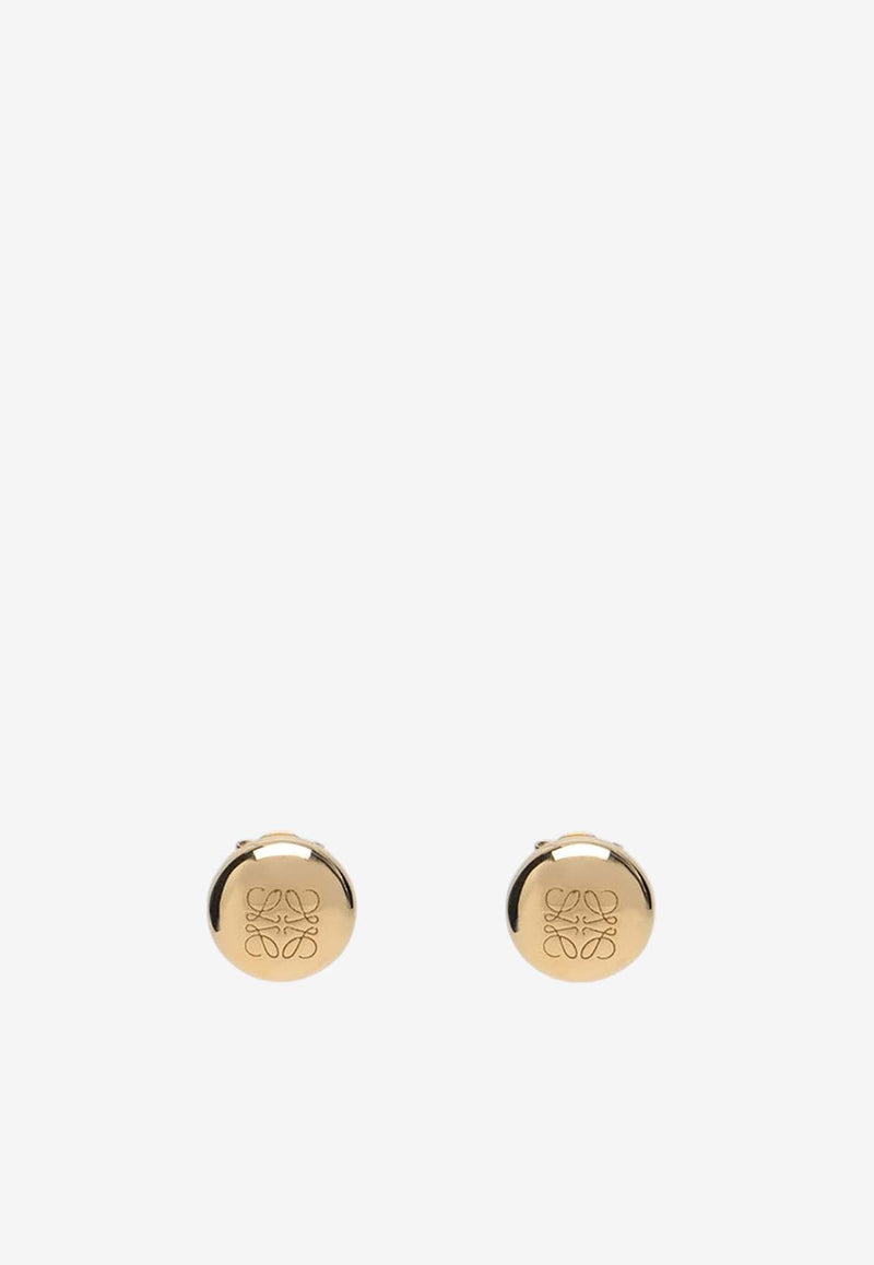 Loewe Anagram Pebble Stud Earrings Gold JANB239X01PR/Q_LOEW-8130