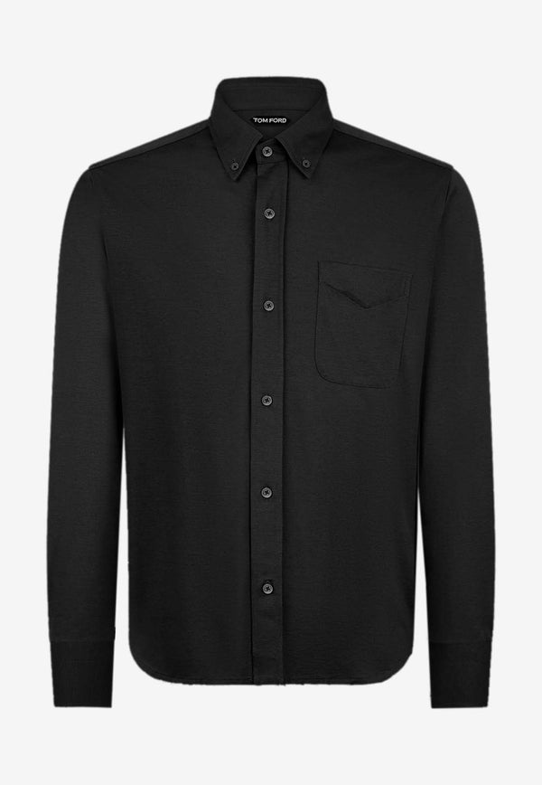 Tom Ford Long-Sleeved Button-Down Shirt JBL011-JMS001S23 LB999 Black