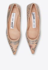 X Jean Paul Gaultier 60 Tattoo-Printed Leather Pumps Jimmy Choo JCXJPG PUMP LVO BEIGE