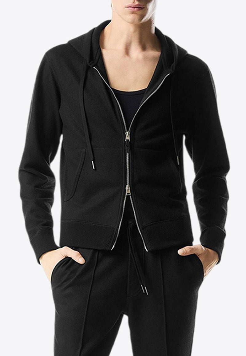 Tom Ford Cashmere Zip-Up Hoodie JDL014-JMK004F24 LB999 Black