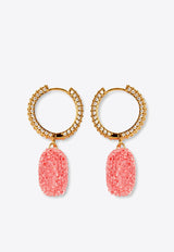 Crystal Haze Jewelry Jelly Heart Crystal Embellished Hoop Earrings Pink JELLYHEART EARRINGSPINK MULTI