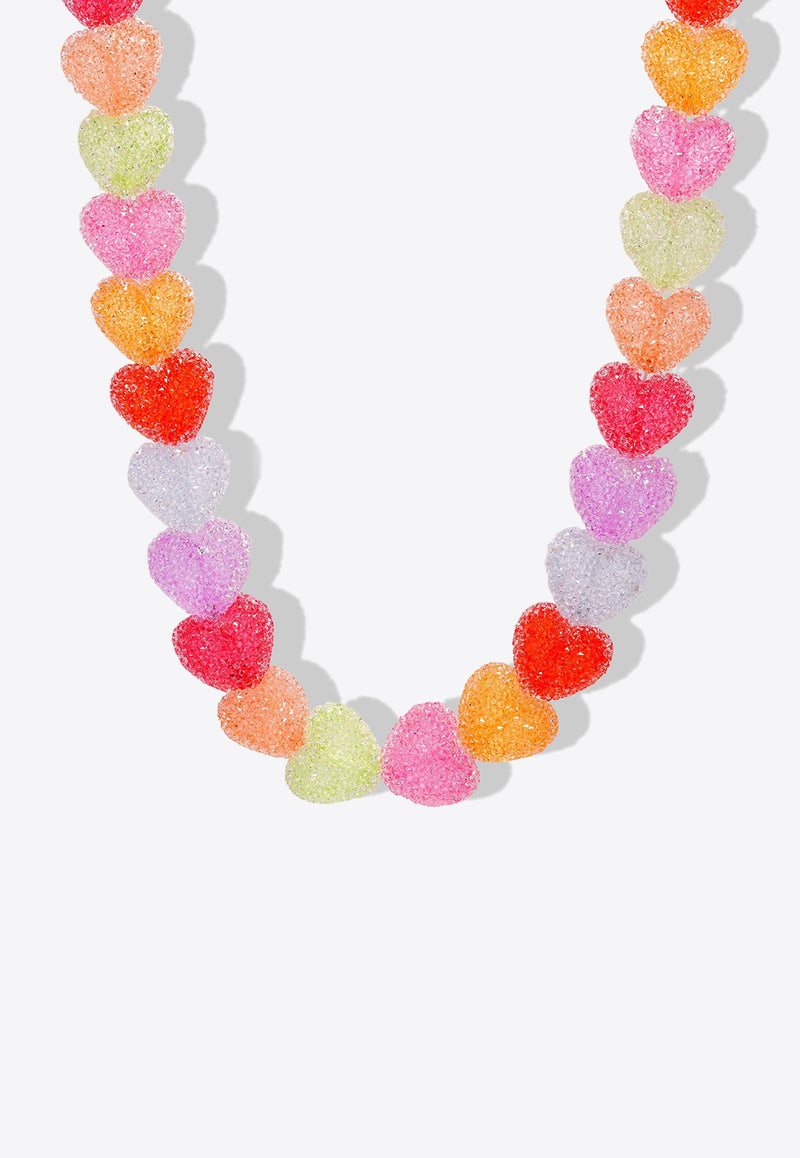 Crystal Haze Jewelry Jelly Heart Motif Necklace Multicolor JELLYHEART NECKLACEMULTICOLOUR