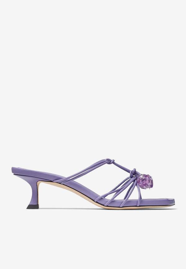 Jimmy Choo Jemma 50 Nappa Leather Mules JEMMA MULE 50 NAP TANZANITE