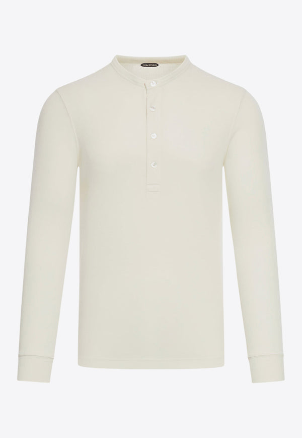 Tom Ford Long-Sleeved Ribbed T-shirt JHL005-JMT003F23 AW004 White