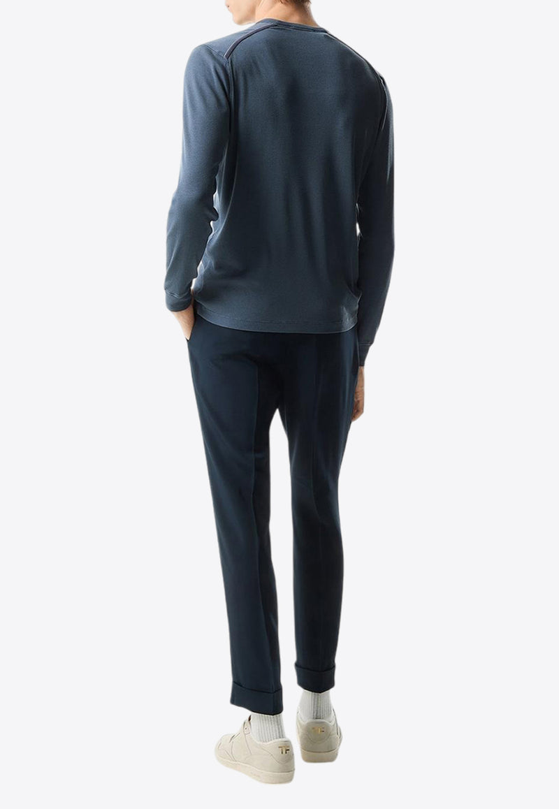 Tom Ford Long-Sleeved Ribbed T-shirt JHL005-JMT003F23 HB414 Blue