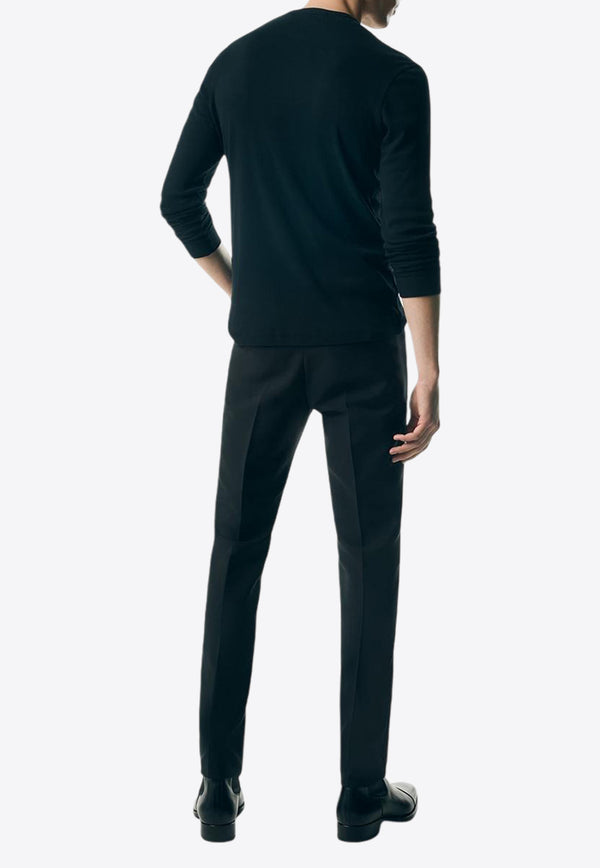 Tom Ford Long-Sleeved Ribbed T-shirt JHL005-JMT003F23 LB999 Black