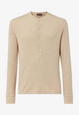 Tom Ford Henley Long-Sleeved T-shirt JHL014-JMC048S25 JB220 Beige