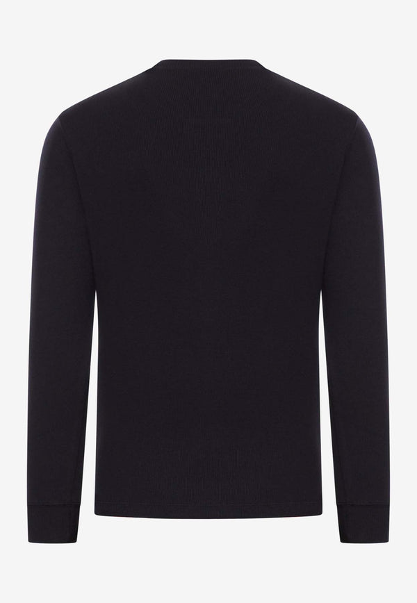 Tom Ford Henley Long-Sleeved T-shirt JHL014-JMC048S25 LB999 Black