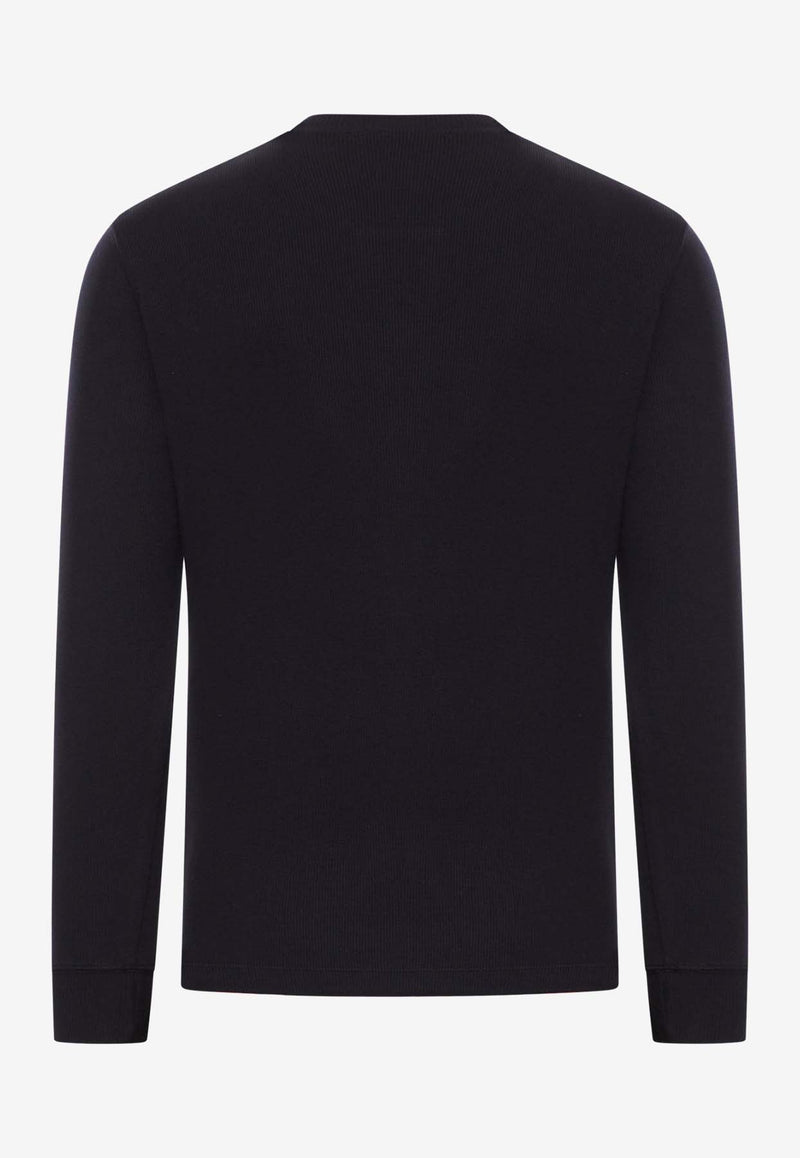 Tom Ford Henley Long-Sleeved T-shirt JHL014-JMC048S25 LB999 Black