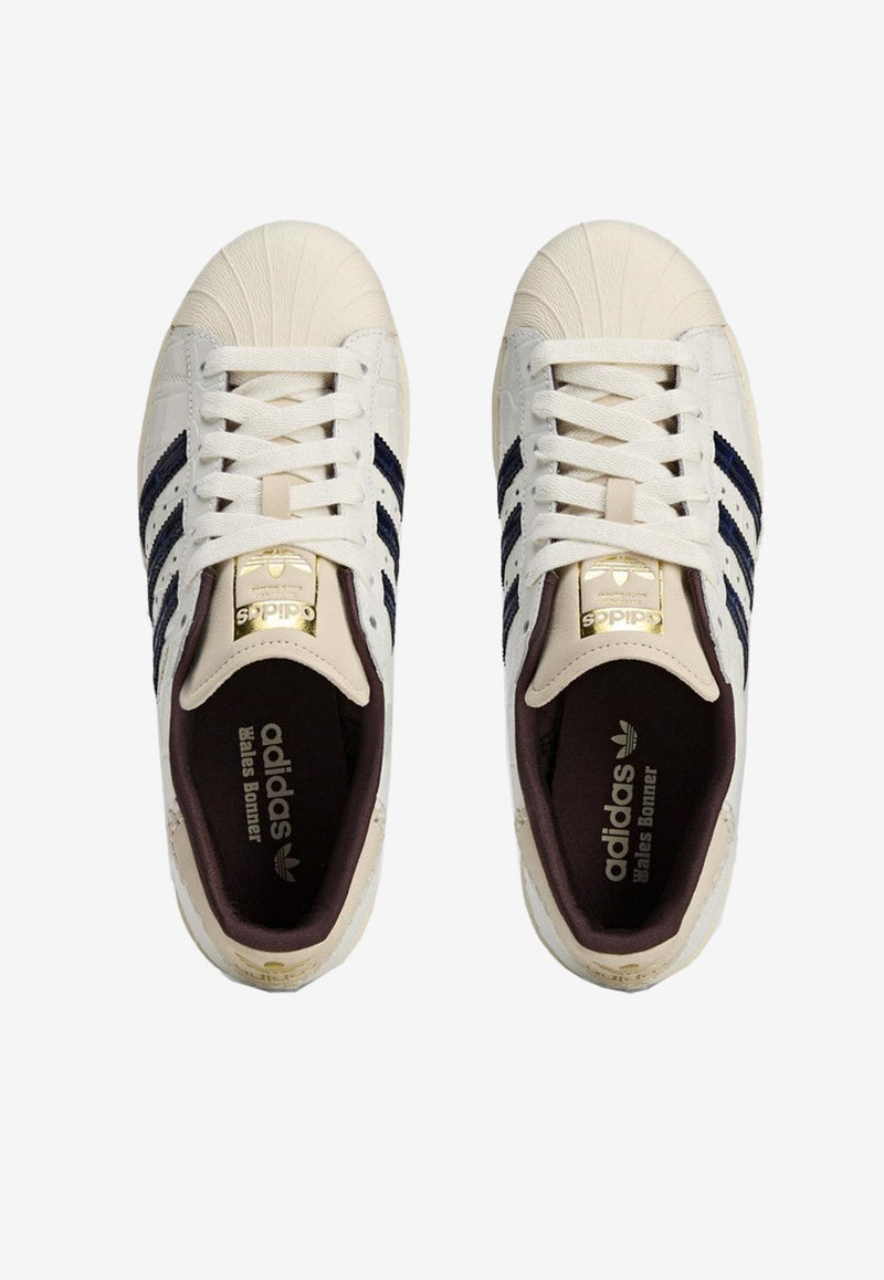 Adidas Originals X Wales Bonner Superstar Croc-Embossed Leather Sneakers White JP7161LE/P_ADIST-WHT