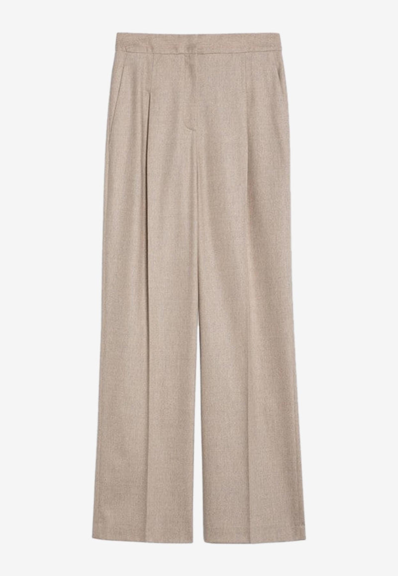 Loulou Studio Wool-Blend Wide-Leg Pants Beige JUNOWO/P_LOULO-BE