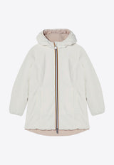 K-Way Kids Girls Denise Reversible Nylon Parka White K11517W-BNY/P_KWAY-ASJ