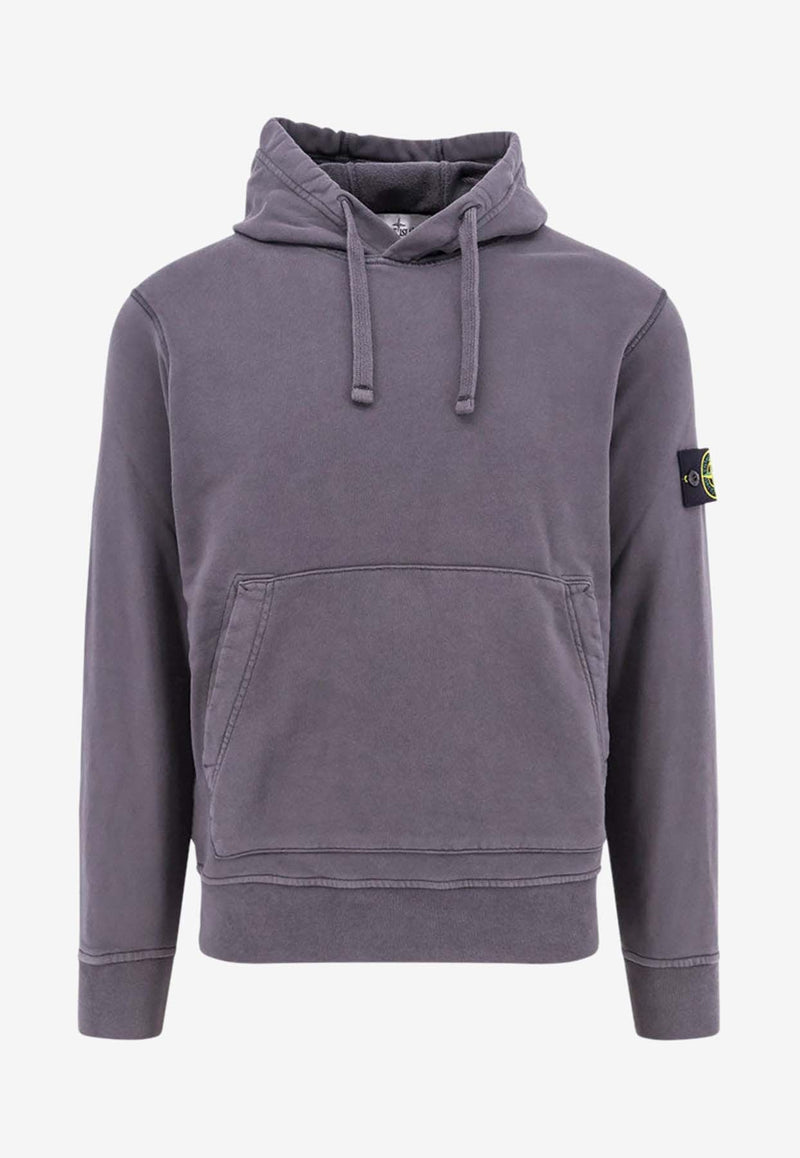 Stone Island Logo Patch Washed-Out Hooded Sweatshirt Gray K1S156100045S0051_V0065