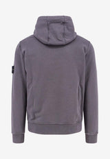 Stone Island Logo Patch Washed-Out Hooded Sweatshirt Gray K1S156100045S0051_V0065