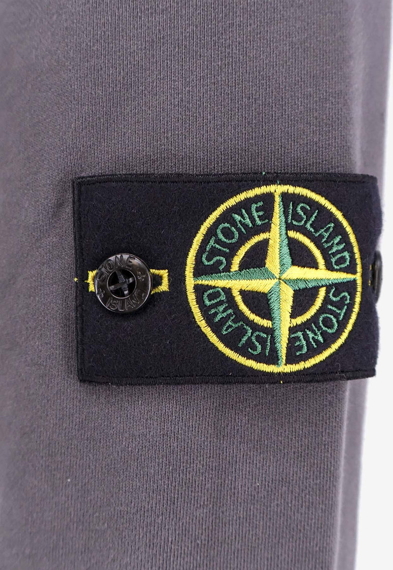 Stone Island Logo Patch Washed-Out Hooded Sweatshirt Gray K1S156100045S0051_V0065