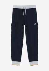 K-Way Kids Boys Mick Logo Patch Track Pants Blue K2131SW-ACO/P_KWAY-K89