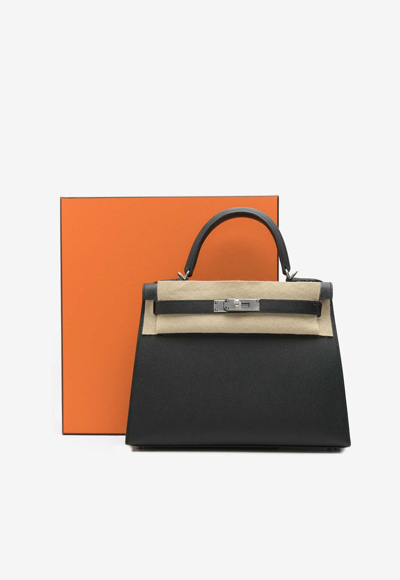 Hermès Kelly 28 Sellier in Black Epsom Leather with Palladium Hardware K28SBELPHW