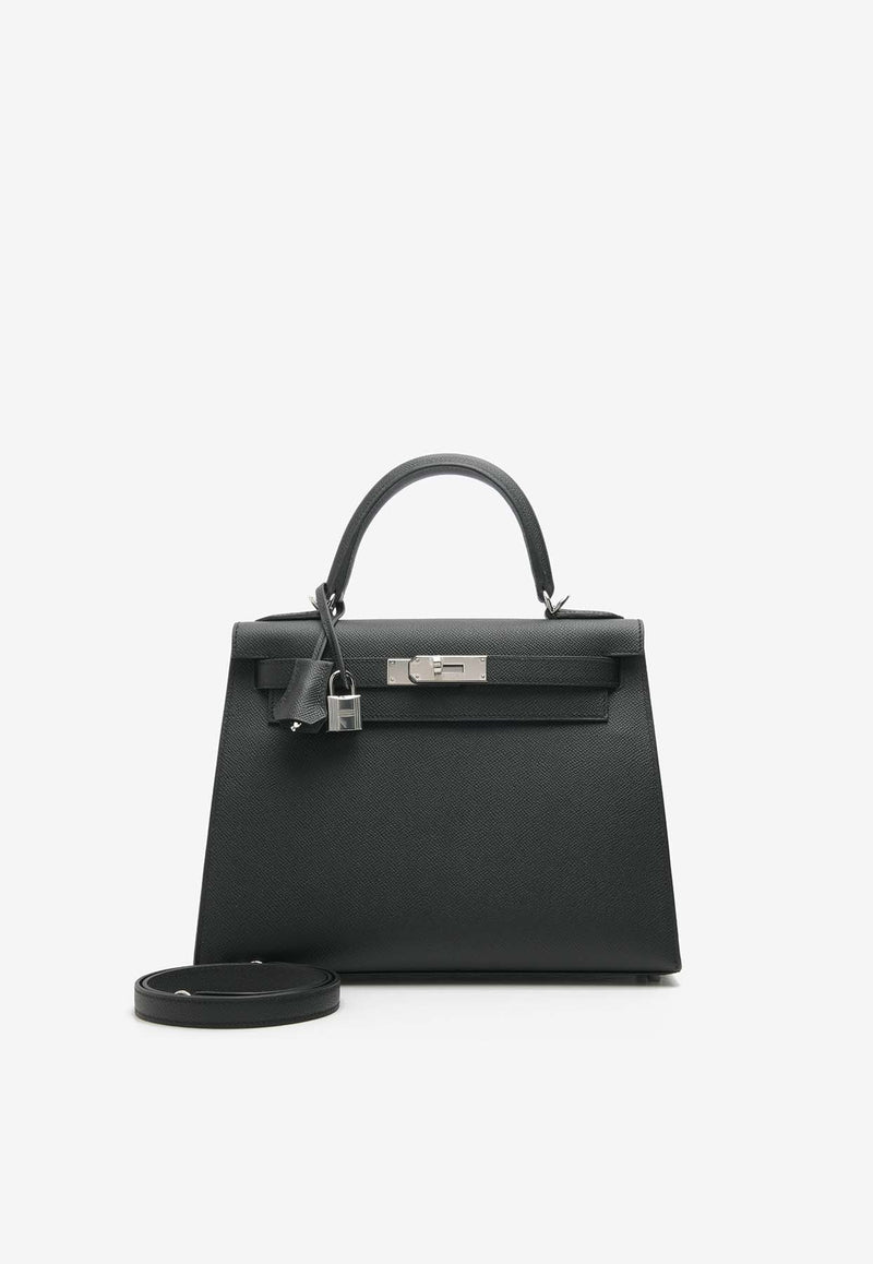 Hermès Kelly 28 Sellier in Black Epsom Leather with Palladium Hardware K28SBELPHW