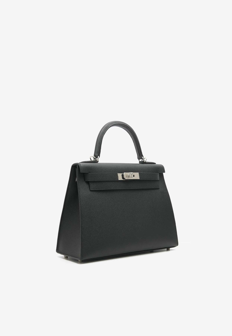 Hermès Kelly 28 Sellier in Black Epsom Leather with Palladium Hardware K28SBELPHW