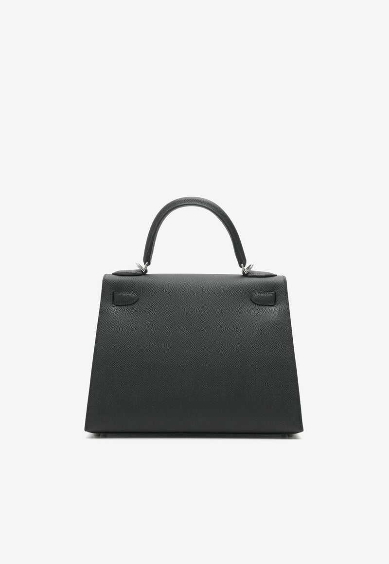 Hermès Kelly 28 Sellier in Black Epsom Leather with Palladium Hardware K28SBELPHW