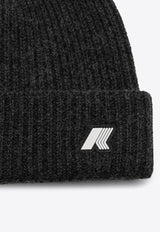 K-Way Kids Boys Brice Logo Patch Wool Beanie Black K31358W-AWO/P_KWAY-AZ3